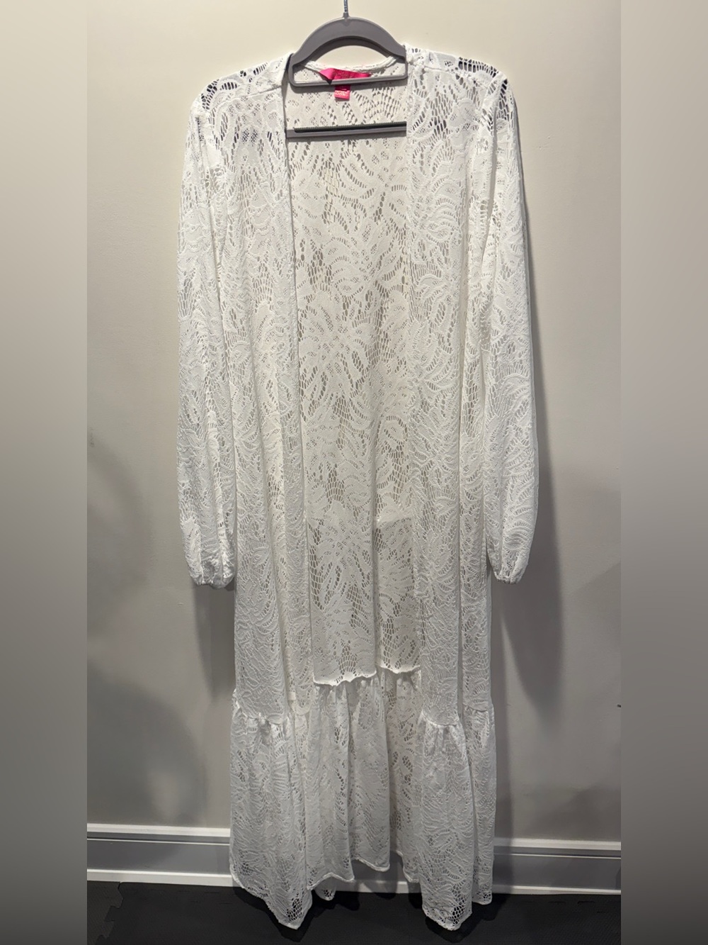 Lilly Pulitzer Dress Adela Maxi Coverup Resort White Paradise Found Lace Size L - Picture 3 of 9